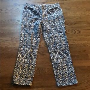 Tory Burch pattern cropped jeans